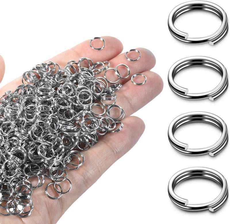 ManTangSun 8mm 300 PCS Silver Tiny Split Key Rings for Jewelry Making, Double Loops Split Jump Rings Necklaces Bracelets Earrings Metal Mini Key Rings DIY Craft Hardware - Image 1